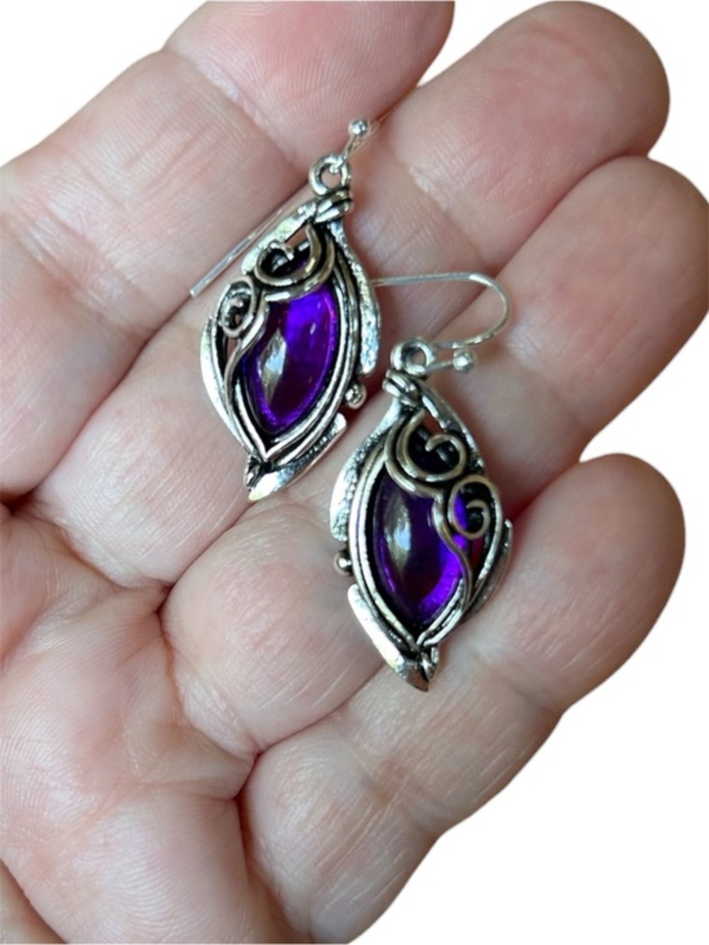 New Purple Marquis Stone Dangle Earrings